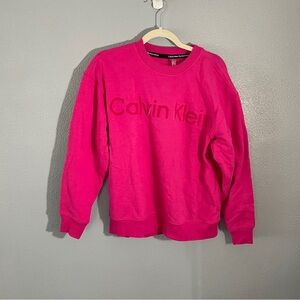 Calvin Klein Performance Hot Pink Logo Crewneck Sweatshirt Womens Size S